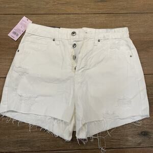 Wild Fable Target White highest rise denim distressed shorts NEW size 6